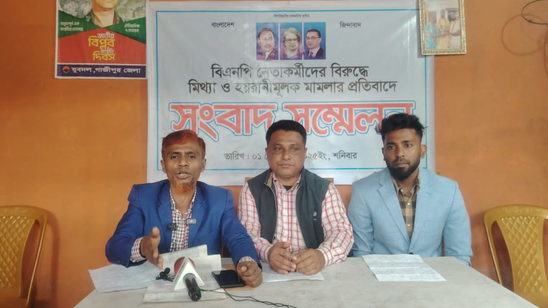 শ্রীপুরে স্বেচ্ছাসেবক ও যুবদল নেতাদের নামে মিথ্যা মামলার অভিযোগ